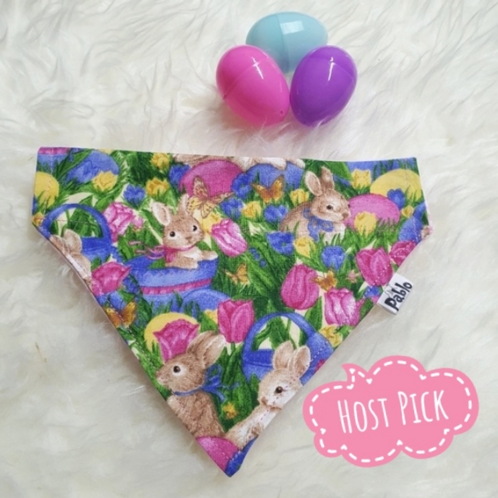 🐶 3 for $15 * Pablo Reversible Easter Bunnies Dog Bandana
